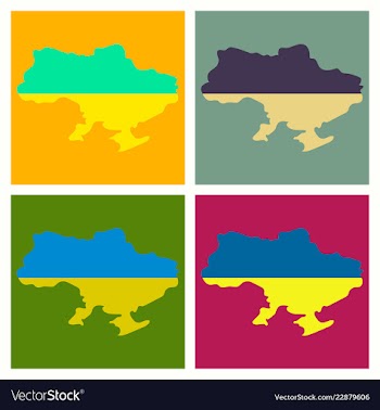 Flag map of ukraine vector image