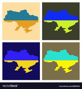 Flag map of ukraine vector image