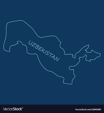 Flag map of uzbekistan vector image