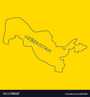 Flag map of uzbekistan vector image