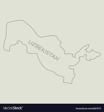 Flag map of uzbekistan vector image
