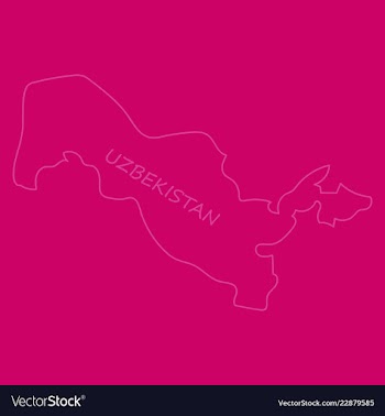 Flag map of uzbekistan vector image