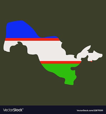 Flag map of uzbekistan vector image