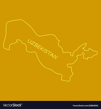 Flag map of uzbekistan vector image