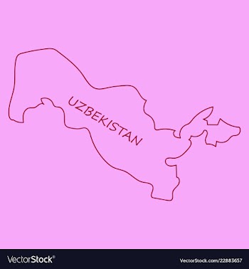 Flag map of uzbekistan vector image
