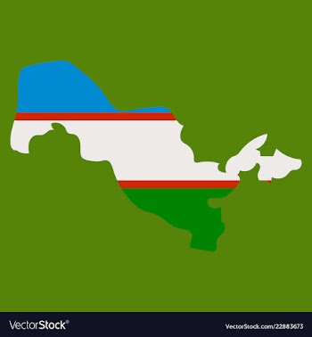 Flag map of uzbekistan vector image