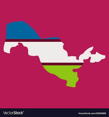 Flag map of uzbekistan vector image