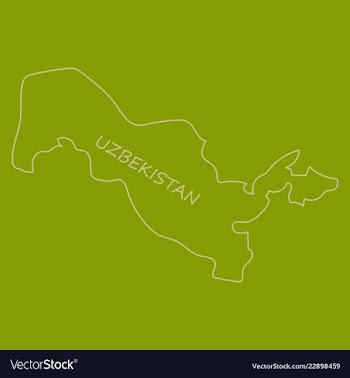Flag map of uzbekistan vector image