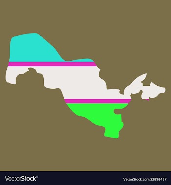 Flag map of uzbekistan vector image