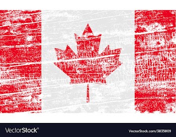 Flag of Canada with old texture vector image