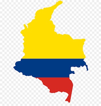 Flag of Colombia Map - om vector 