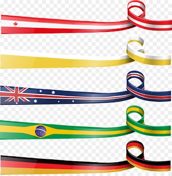 Flag of Germany Ribbon Illustration - Vector hand painted flag ribbon 