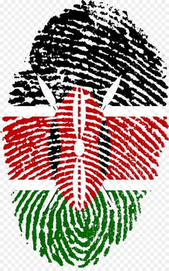 Flag of Haiti Flag of Kenya Flag of Germany - finger print 