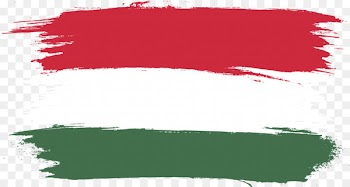 Flag of Hungary Flag of Italy - watercolor stroke 
