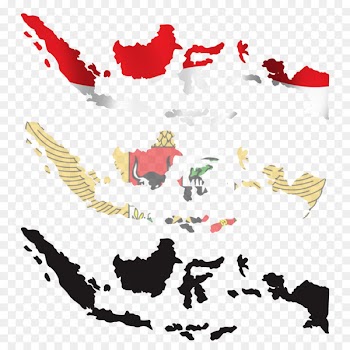 Flag of Indonesia Blank map - vektor 