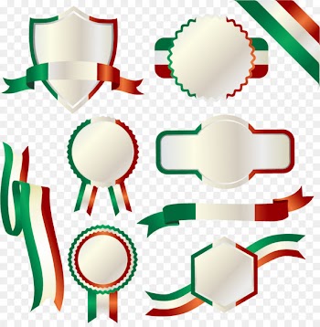 Flag of Italy Italian cuisine - Italian flag label 