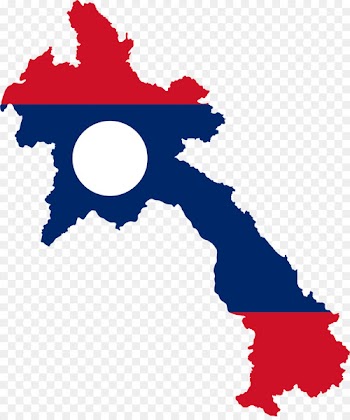 Flag of Laos Map - lao 