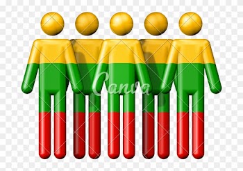 Flag Of Lithuania On Stick Figure - China Flag People Icon