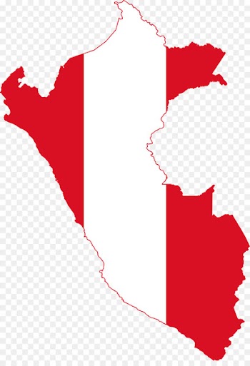 Flag of Peru Map - machu picchu 