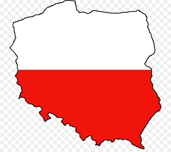 Flag of Poland Map - merah putih 