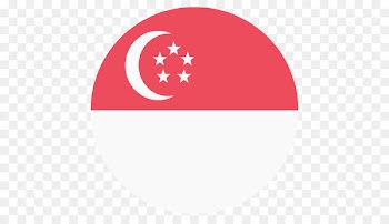 Flag of Singapore Emoji Lion head symbol of Singapore - vector flag 