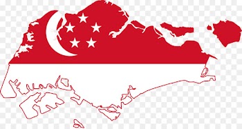 Flag of Singapore Map - SINGAPORE 