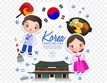 Flag of South Korea Euclidean vector Cartoon - Korean flag male and female 