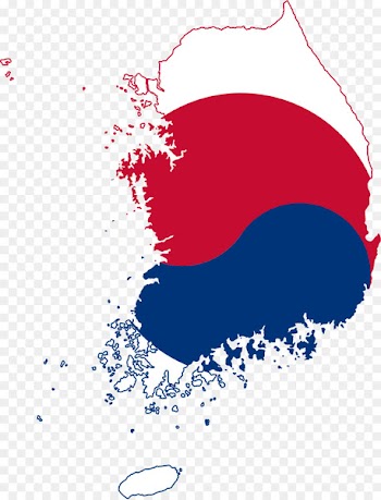 Flag of South Korea North Korea World map - korean 