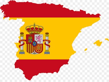 Flag of Spain Map English - Spain Flag Vector Icon 