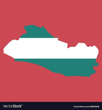 Flag of the republic of el salvador overlaid on vector image