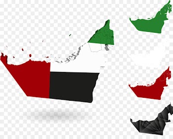 Flag of the United Arab Emirates Map Illustration - Vector UAE map illustration 