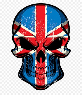 Flag of the United Kingdom T-shirt Sticker - British Printing Skull 