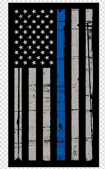 Flag of the United States Police Thin Blue Line Peace Officers Memorial Day, police flag transparent background PNG clipart