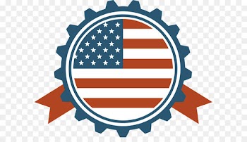 Flag of the United States Royalty-free - Blue serrated round badge 