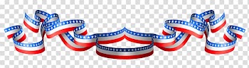 Flag of the United States , USA Flag Band Decoration , white, red, and blue ribbon digital design frame transparent background PNG clipart