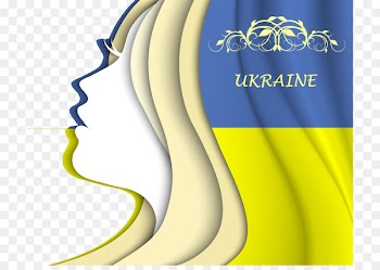 Flag of Ukraine Coat of arms of Ukraine - Ukrainian woman in profile 