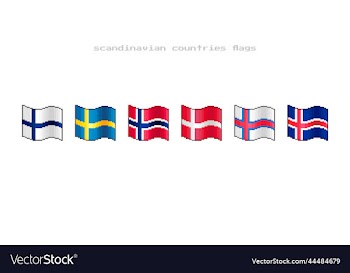 flags of scandinavian countries and faroe islands