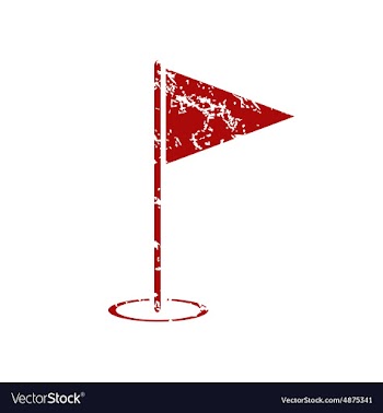 Flagstick red grunge icon vector image
