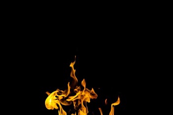 flame against black background