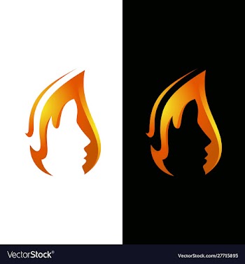 Flame and face logo template vector image