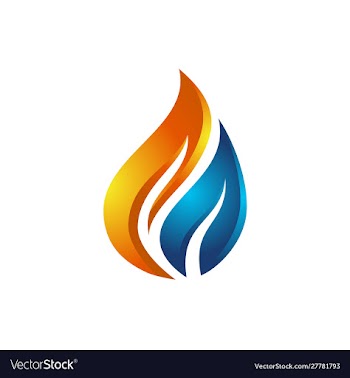 Flame and water logo vector image