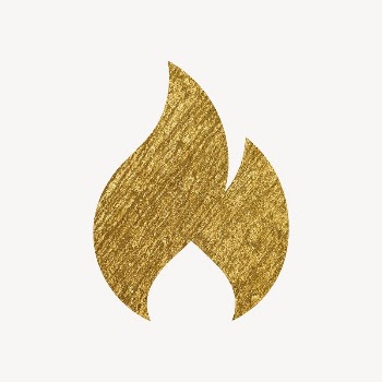 Flame gold icon, glittery design | Free Icons - rawpixel