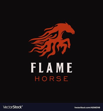 flame horse logo icon design