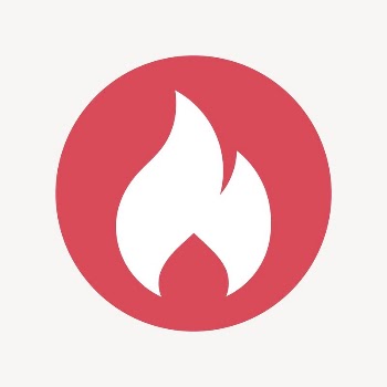 Flame icon badge, flat circle | Free Icons - rawpixel