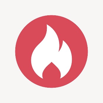 Flame icon badge, flat circle | Free Icons - rawpixel
