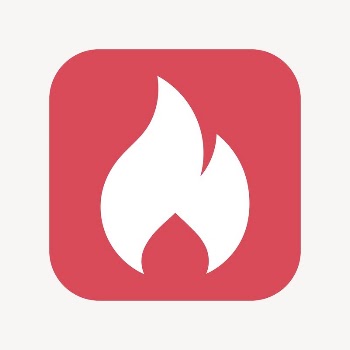 Flame icon, flat square design | Free Icons - rawpixel