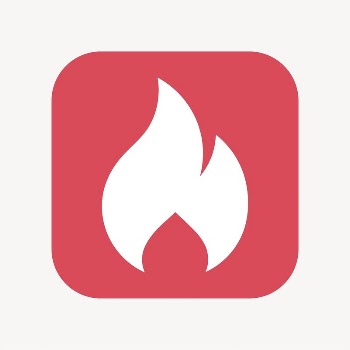 Flame icon, flat square design | Free Icons - rawpixel
