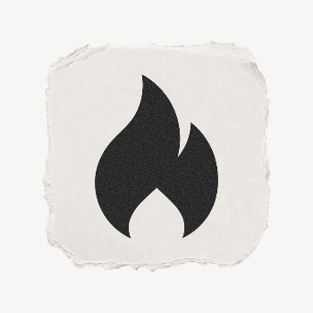 Flame icon, ripped paper design | Free PSD - rawpixel