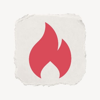 Flame icon, ripped paper design | Free PSD - rawpixel