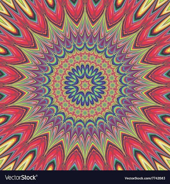 Flame mandala fractal design background vector image